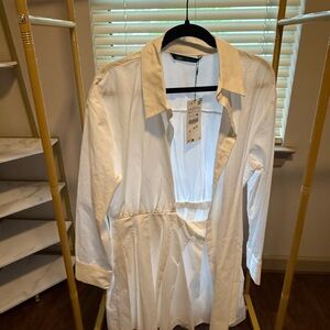 Light Cream Long Sleeve Shirt dress (this dress runs small)